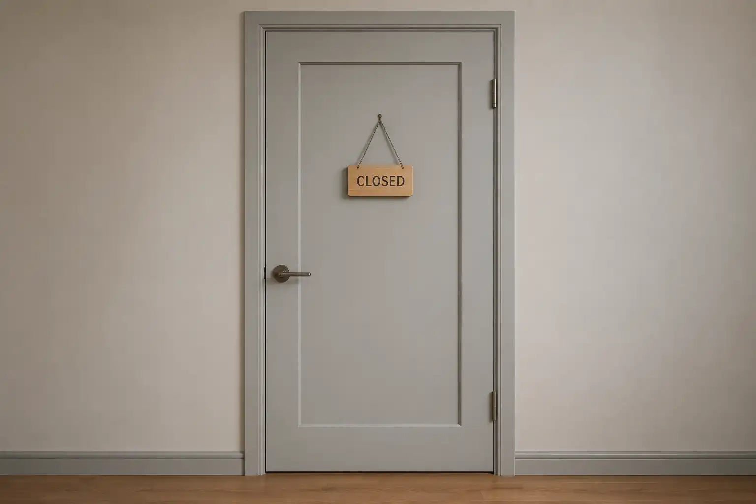 A closed account door with a self-exclusion sign illustrating Betti Casino account closure