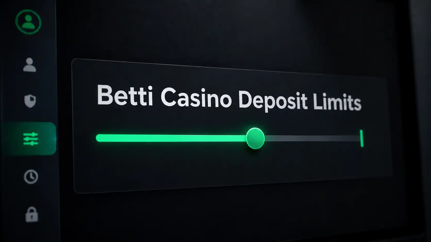 A deposit slider with a cap setting illustrating Betti Casino deposit limits and spending controls