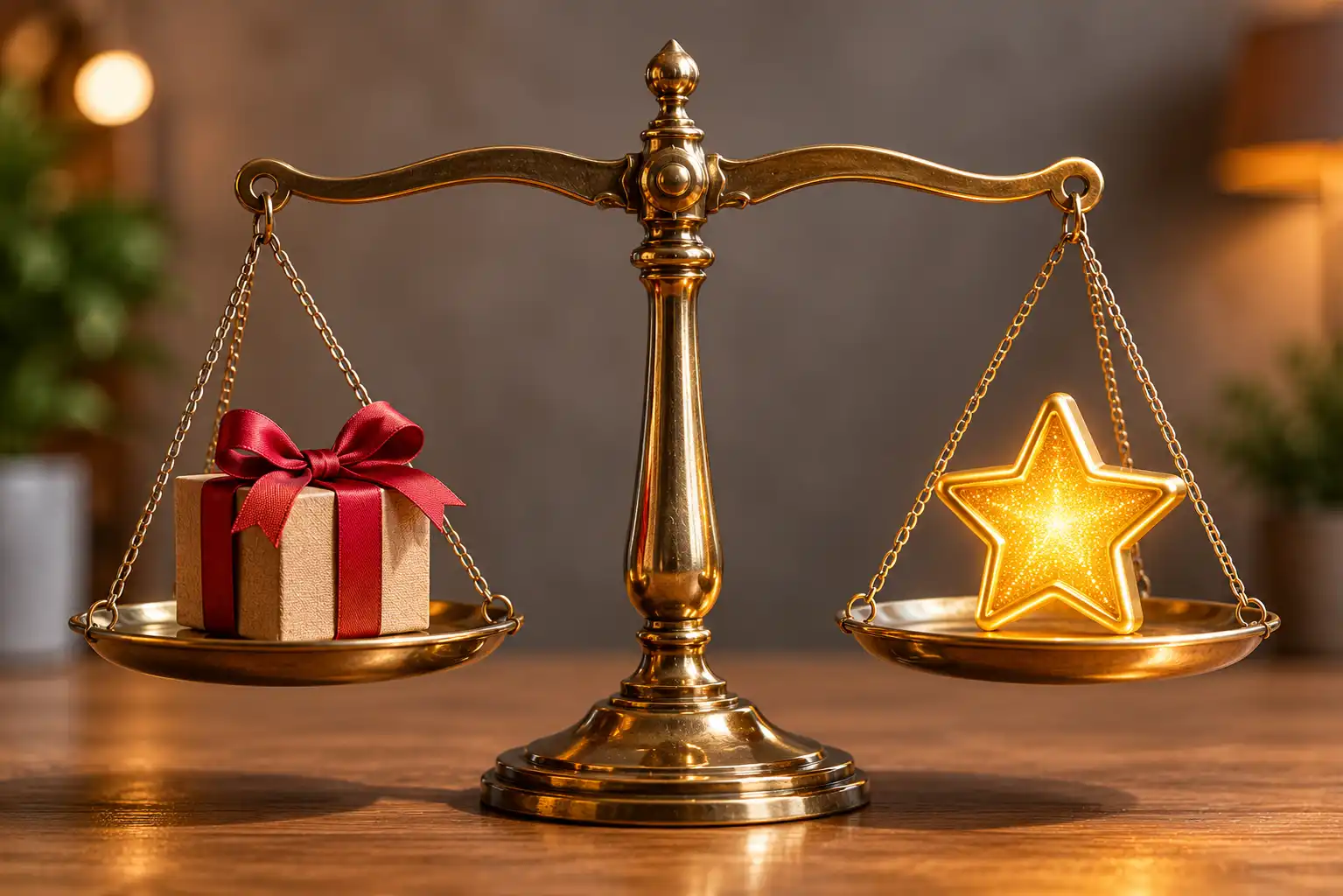 Two offers on a balance scale illustrating Betti Casino Instant Karma versus the welcome bonus comparison